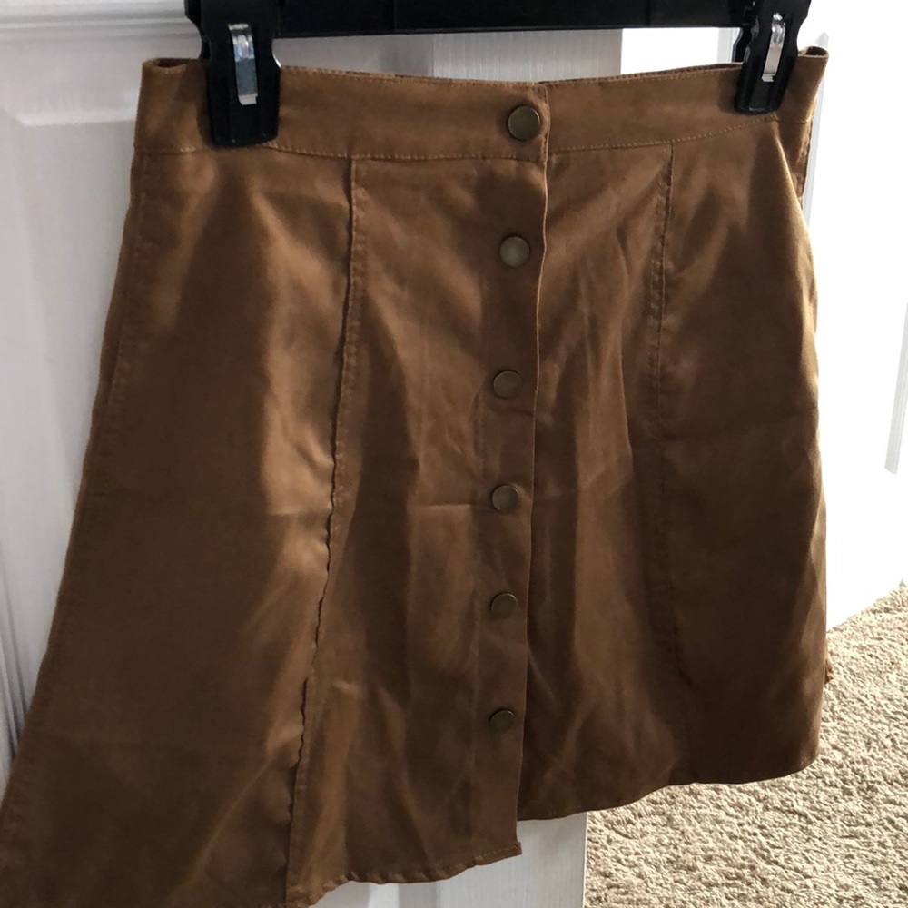 Brown button up skirt